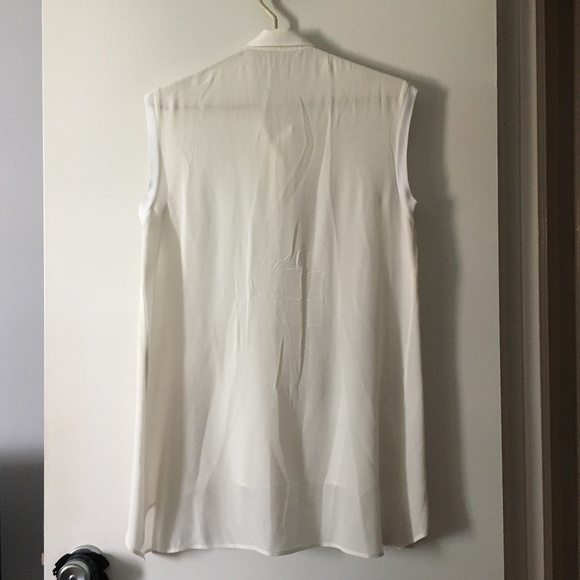 ALL SAINTS Silk Ivory Sleeveless Shirt 6 - Picture 2 of 3